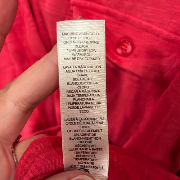 Chico’s Pink Button Front 3/4 Sleeve Top Small - Picture 6 of 7